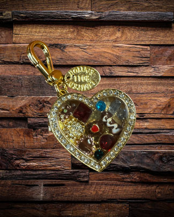 Gold Heart Candy Box Keychain/Bag Charm