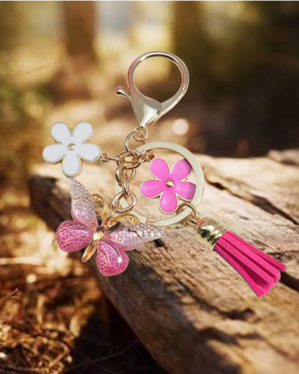 Butterfly Pink Keychain/Bag Charm