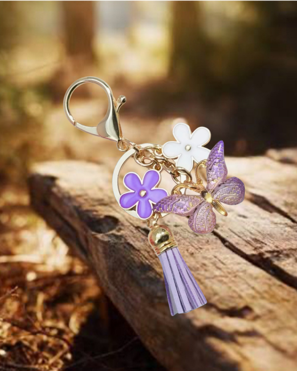 Butterfly Purple Keychain/ Bag Charm