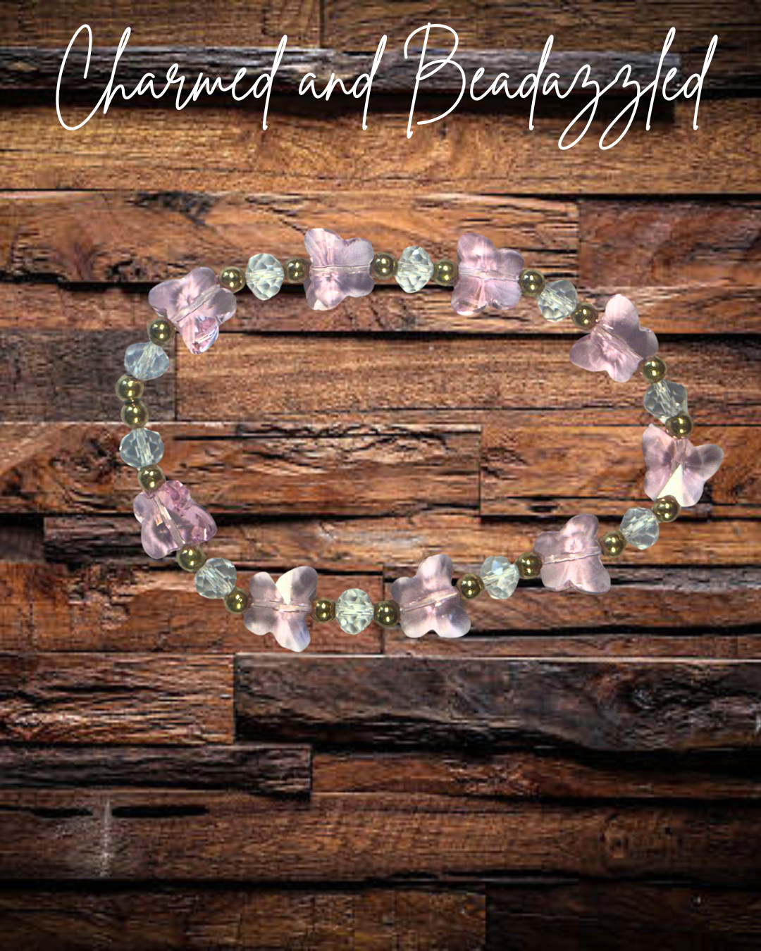 Pink Butterfly Tumbler Bracelet