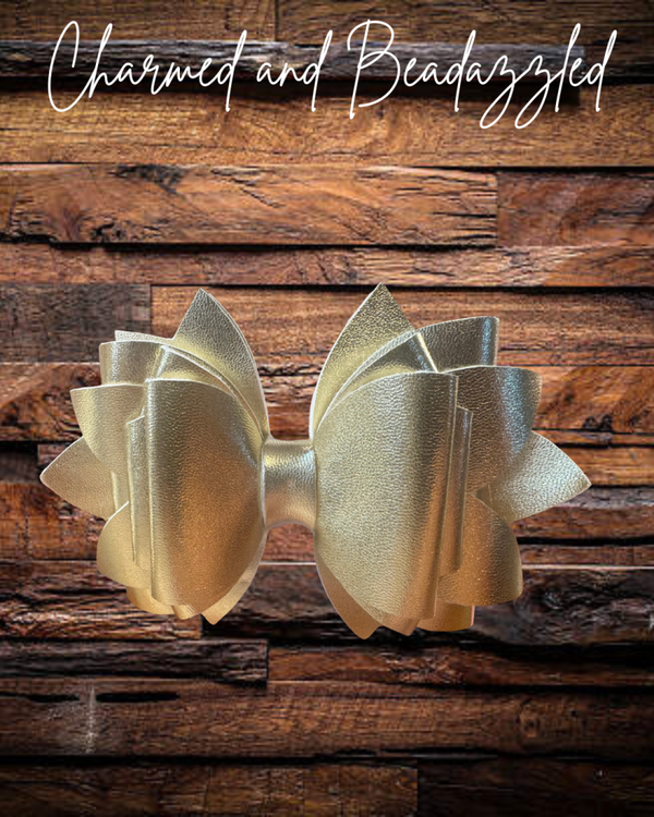 Gold Large Bow Straw Charm