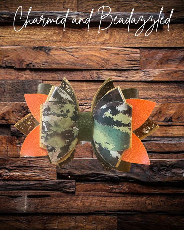 Camo Large Bow Straw Charm