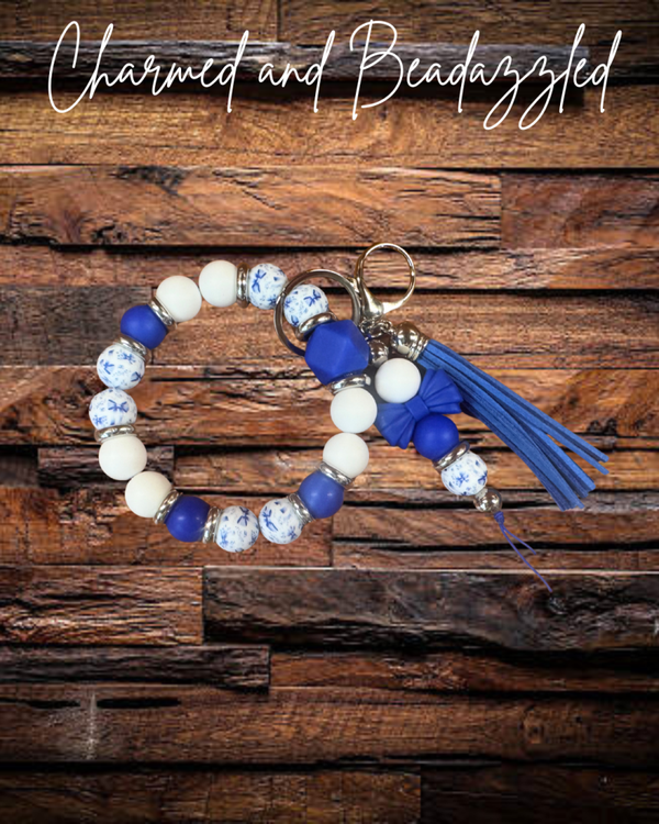 Blue Croquet Wristlet