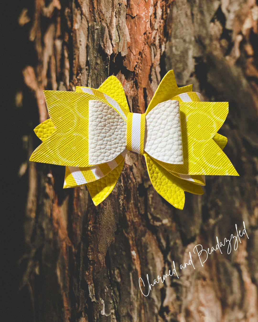 Lemon Twist Large Bow Straw Charm