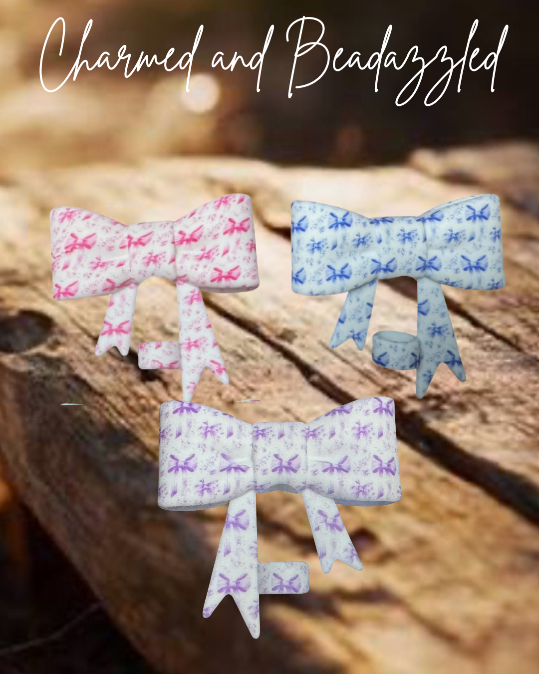 Ribbon Bow Straw Toppers