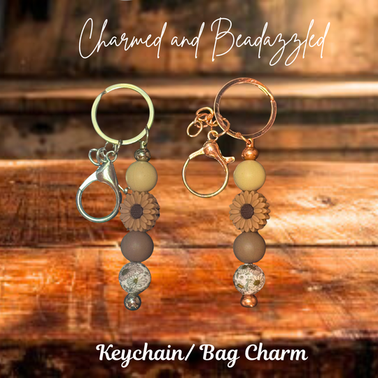 Brown Sunflower Keychain