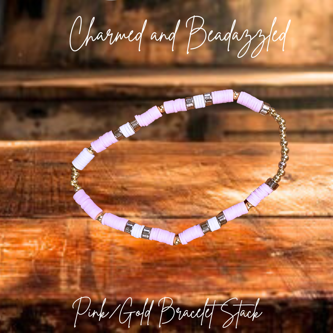 Pink/Gold Tumbler Bracelet