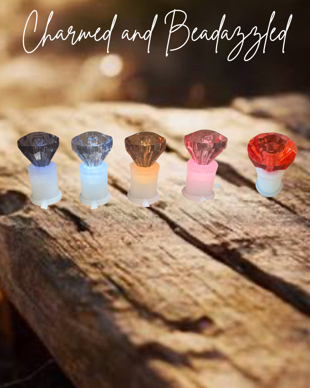 Diamonds in Clear Straw Toppers