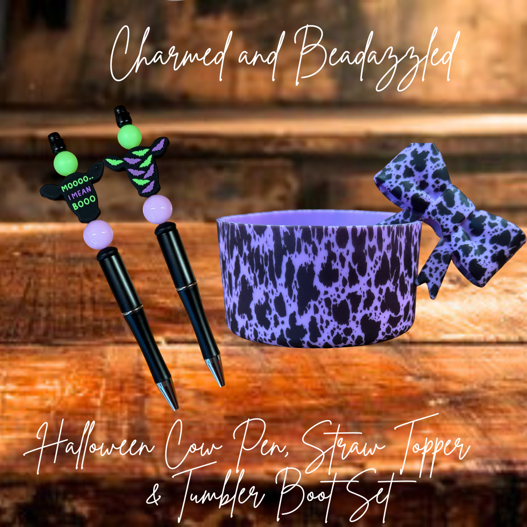 Purple Halloween Cow Set