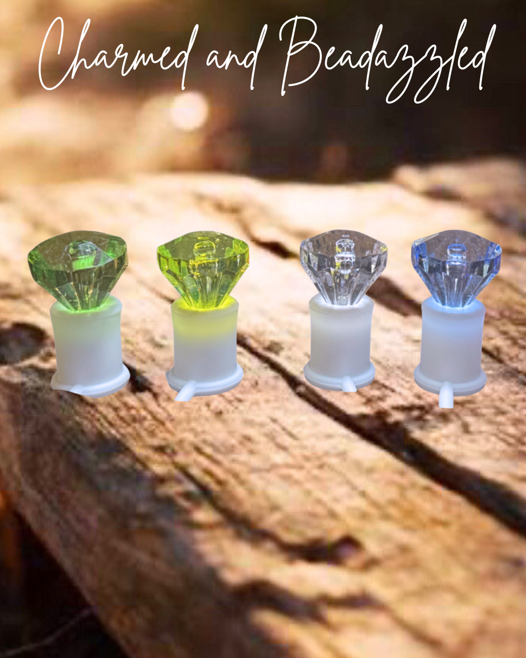 Diamonds in White Straw Toppers