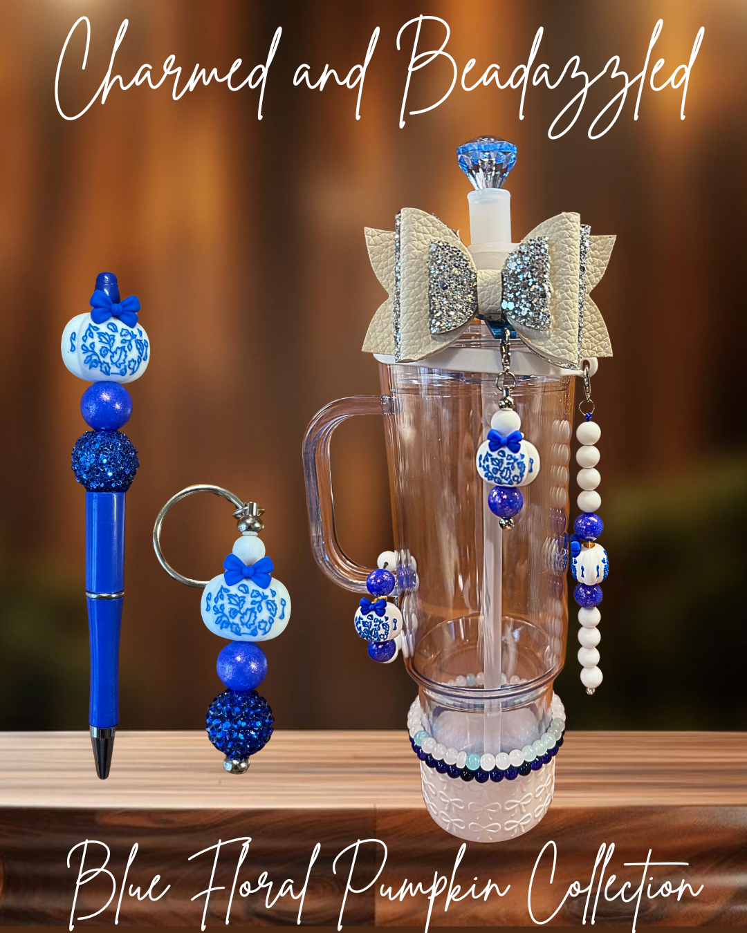 Blue Floral Pumpkin Collection