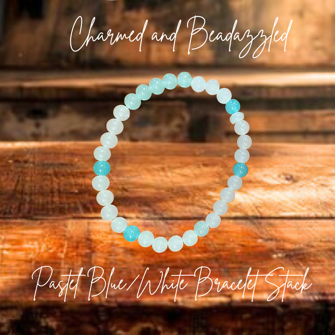 Pastel Blue/White Tumbler Bracelet