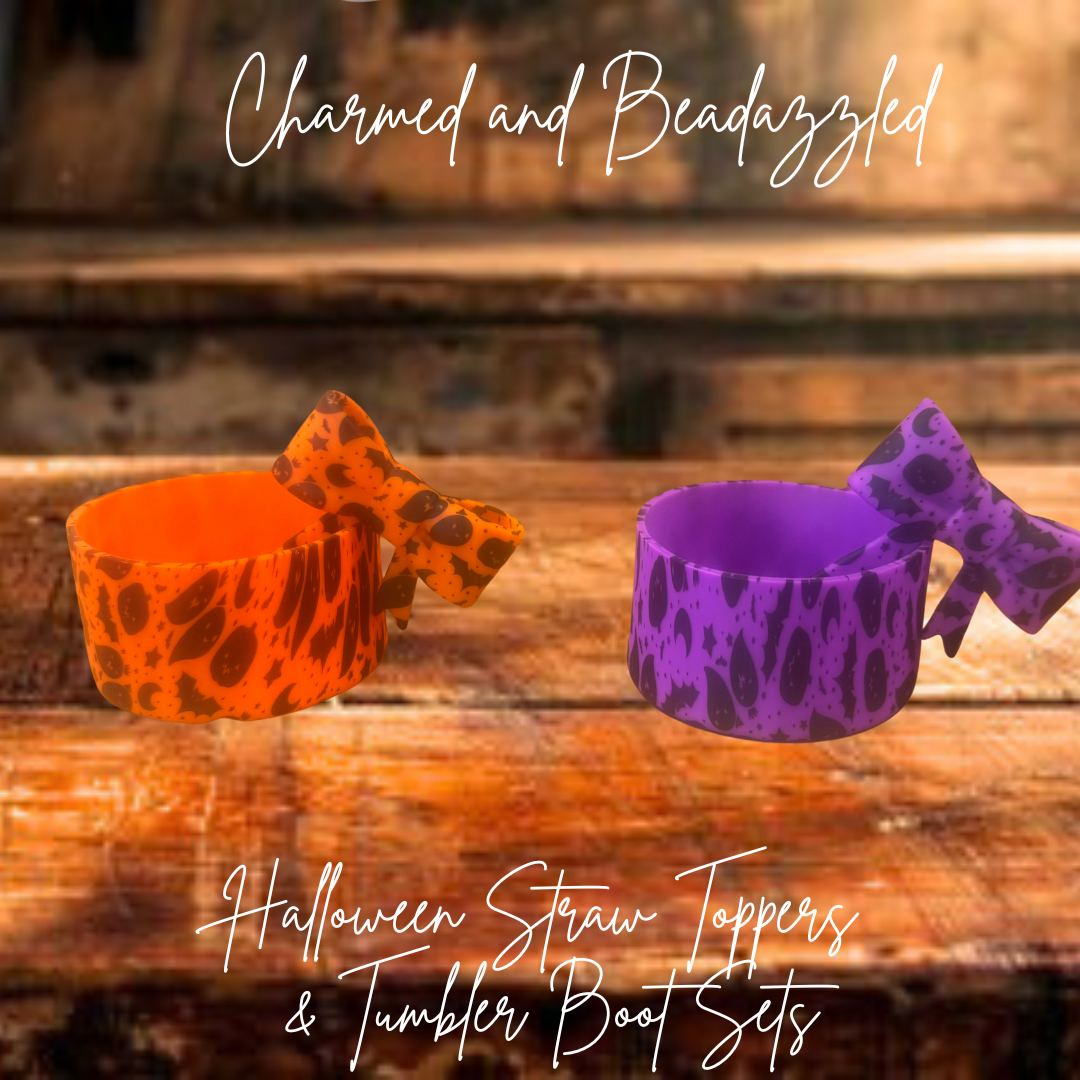 Halloween Straw Topper & Tumbler Boot Sets