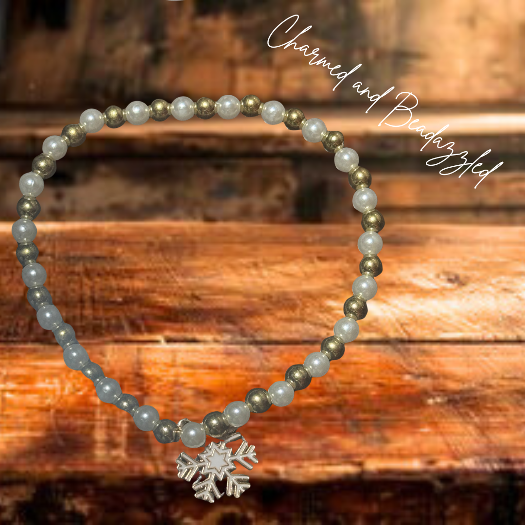 White Snowflake Tumbler Bracelet