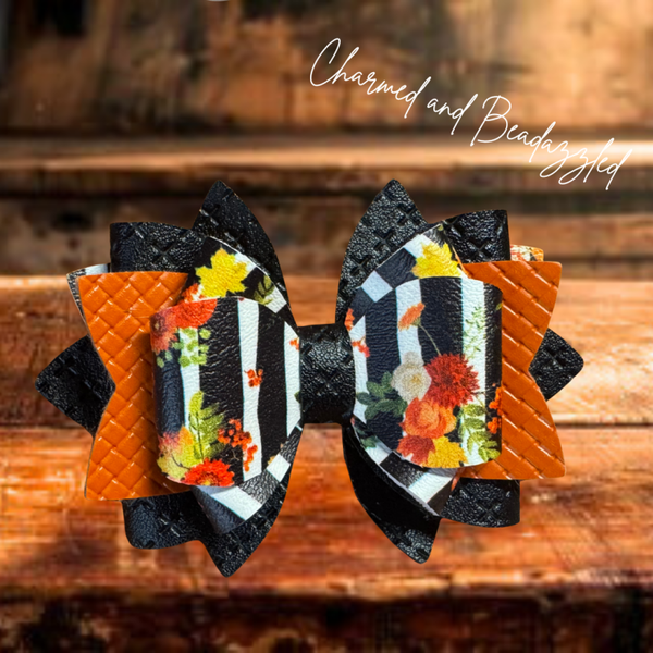Fall Floral Straw Bow