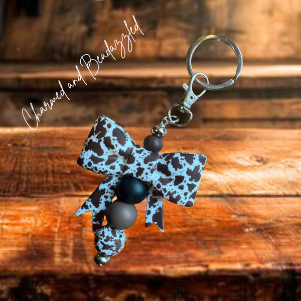 Cowhide Bow Keychain/Bag Charm