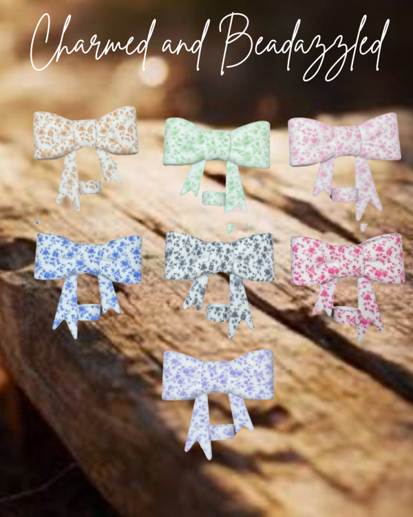 Floral Bow Straw Toppers