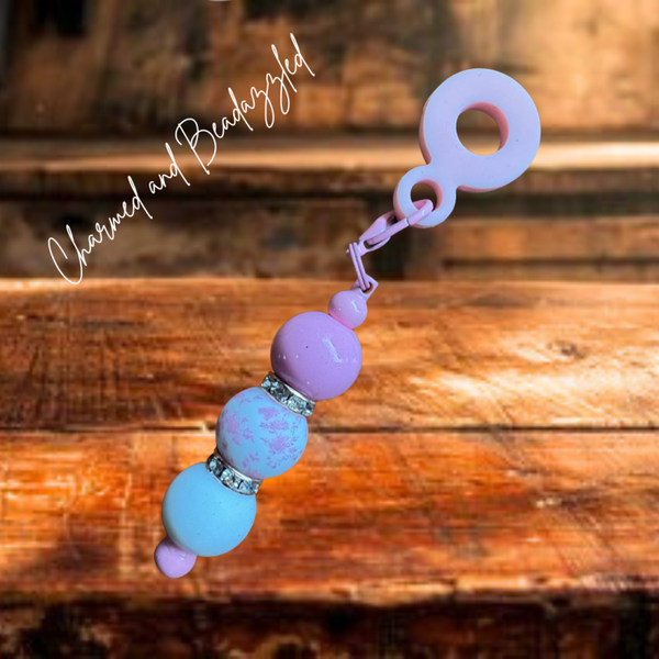 Pink Floral Straw Charm