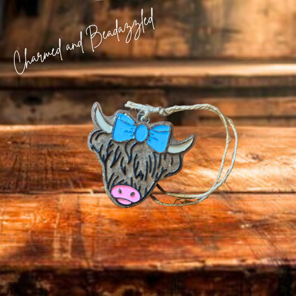 Mini Highland Cow Freshie - Hazelnut Coffee Scent