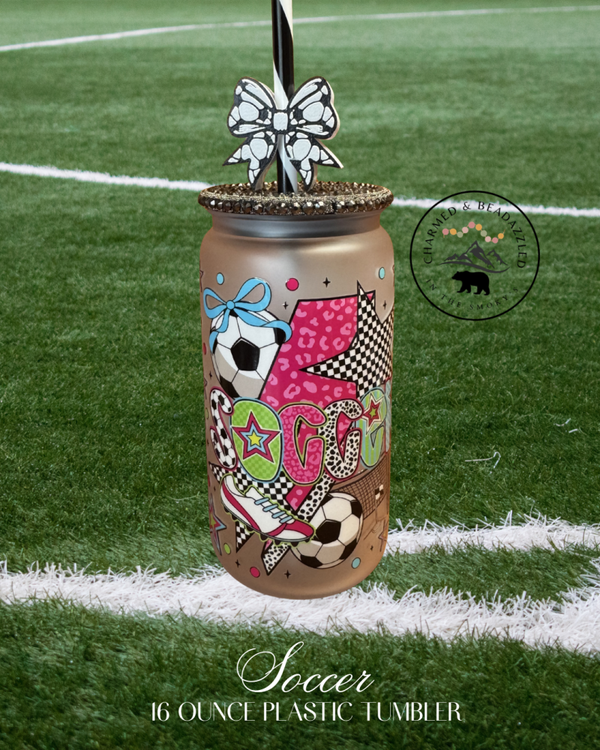 Soccer 16 oz. Plastic Tumbler