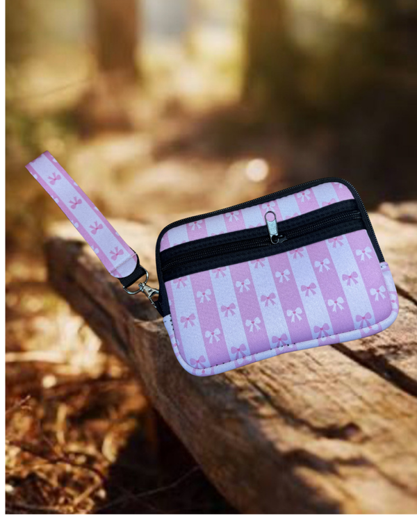 Pink Bows Wristlet Wallet