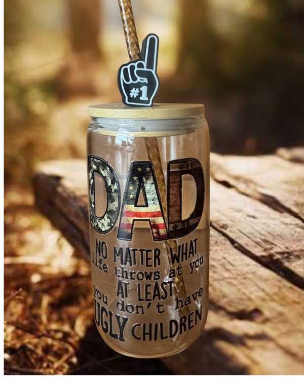 Dad 16 oz Glass Tumbler