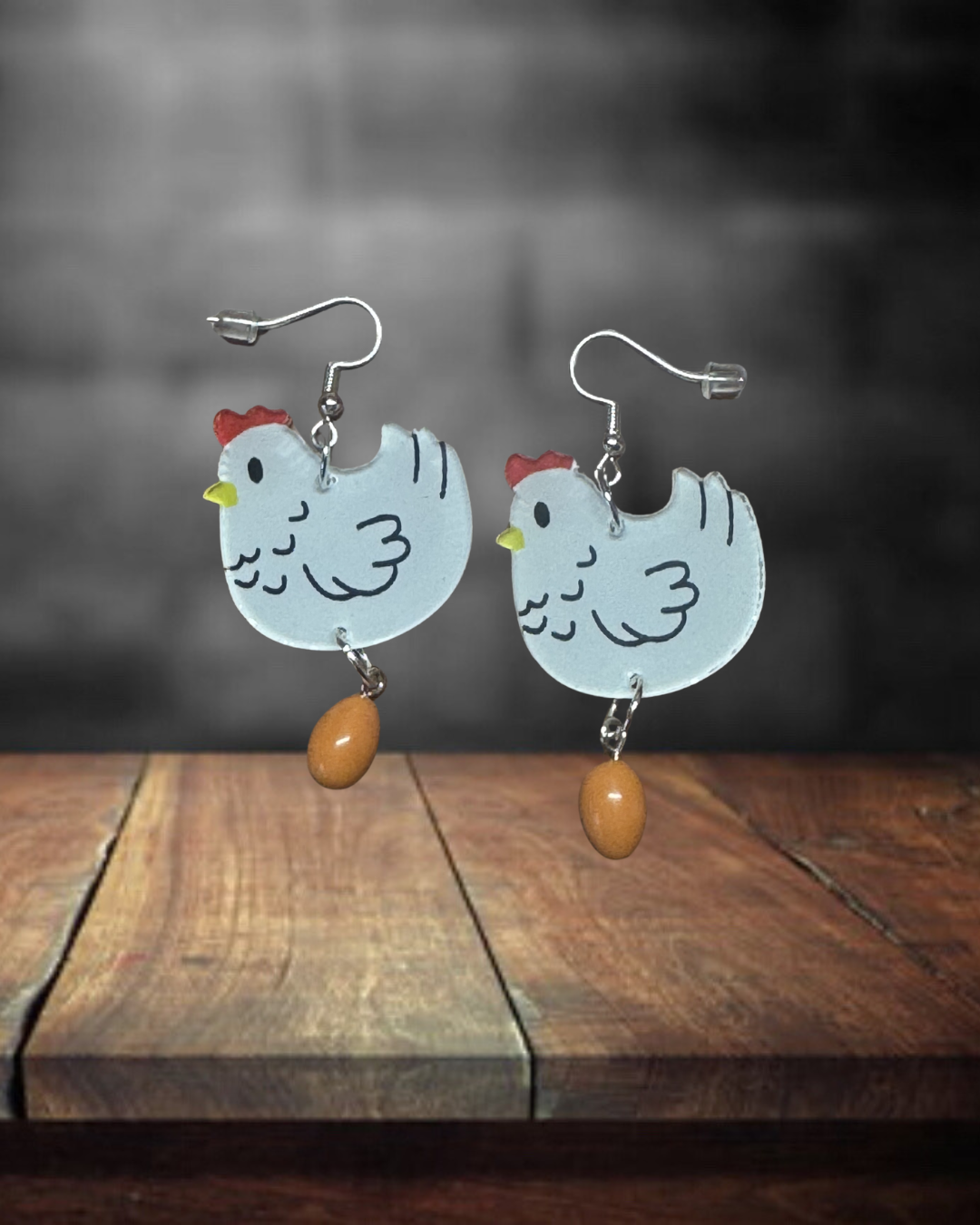 Acrylic Chicken Earrings