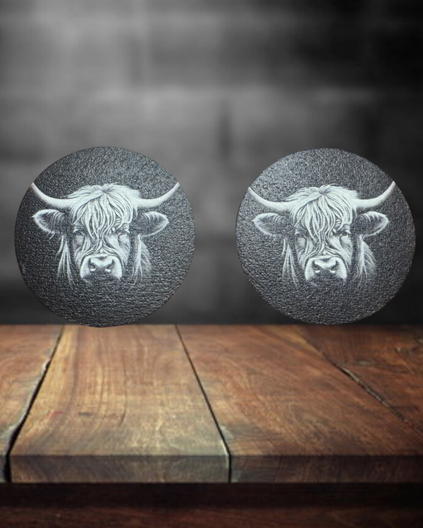Highland Cow Car Coasters