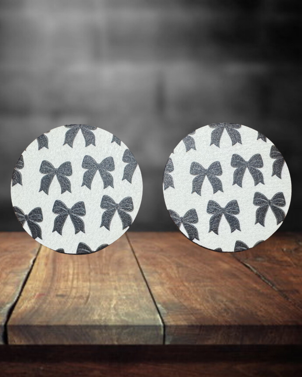 Black Bows Car Coasters