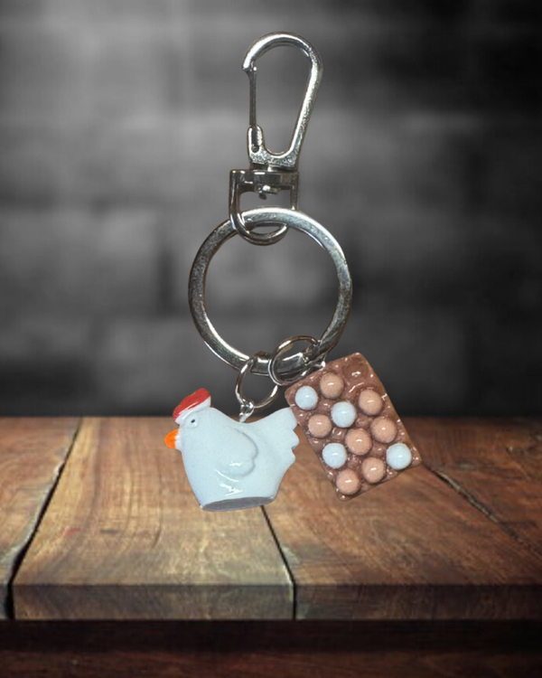 Chicken with Eggs Keychain/Bagcharm