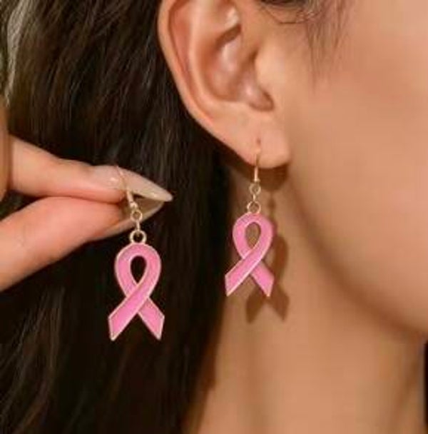 Pink Ribbon Earrings