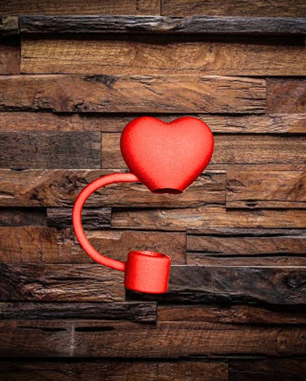 Red Heart Straw Topper