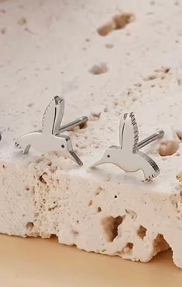 Silver Hummingbird Earrings