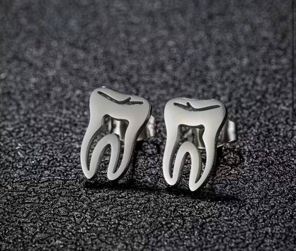 Silver Tooth Earrings