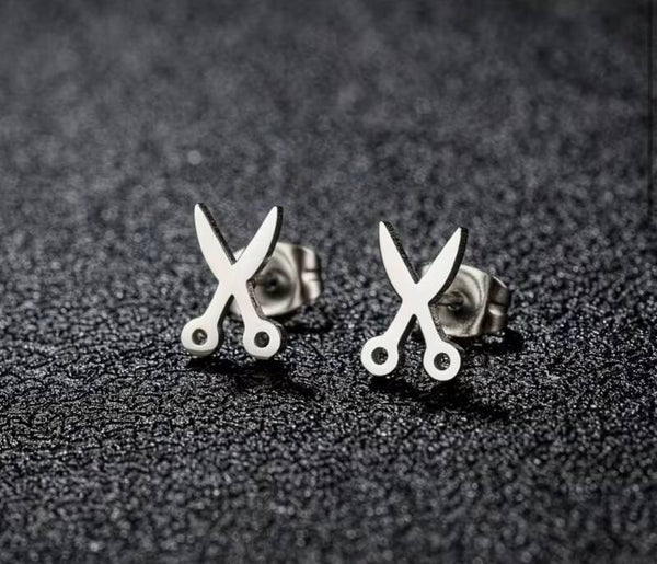 Silver Scissors Earrings