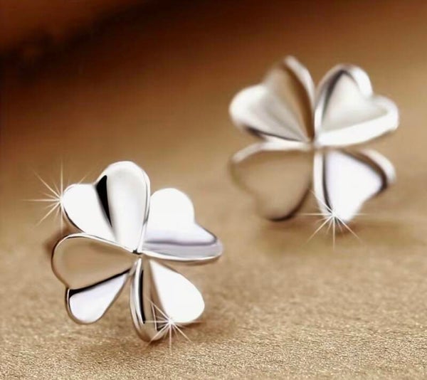 Four Leaf Silver Earrings