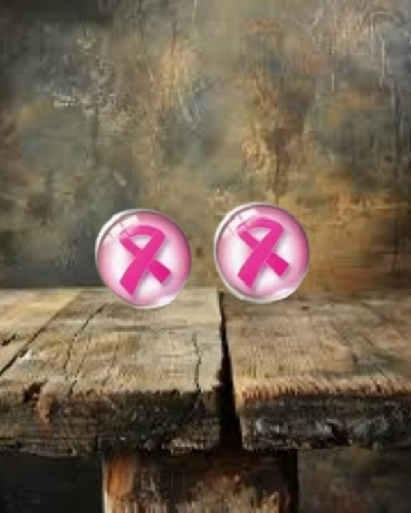 Pink Ribbon Earrings