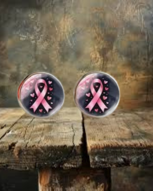 Pink Ribbon Earrings