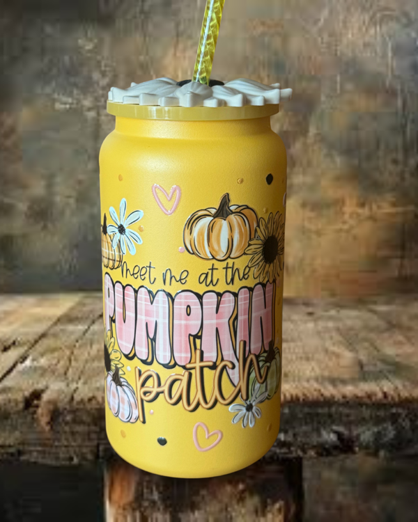 Fall Pumpkin 16 oz Stainless Steel Tumbler