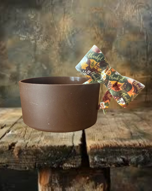 Thankful Tumbler Boot and Straw Topper Bow Set
