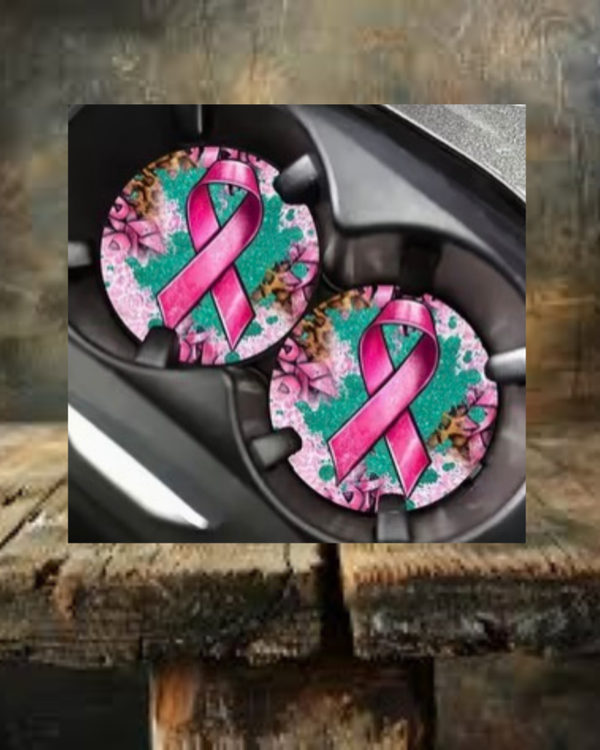 Pink Ribbon Car Coasters