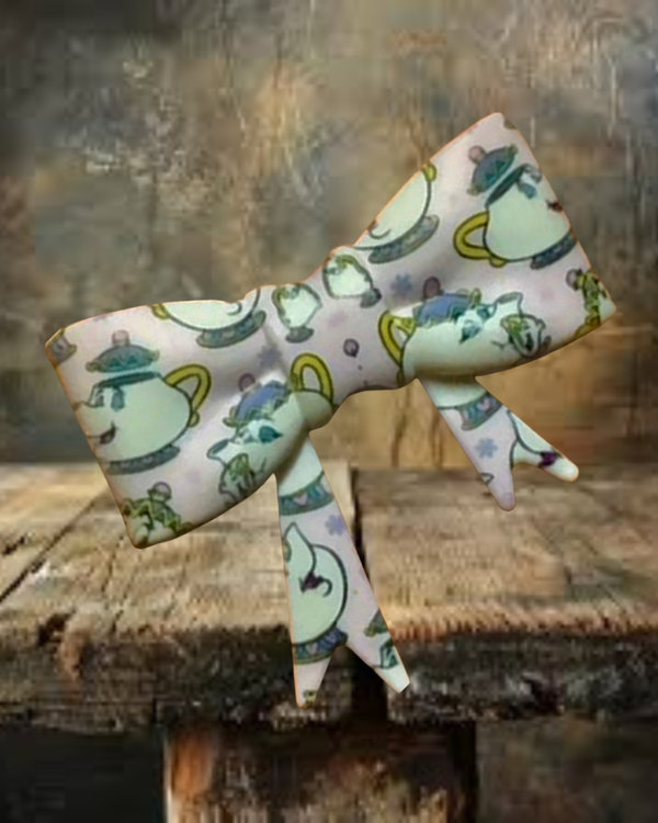 Tea Pot Straw Topper Bow