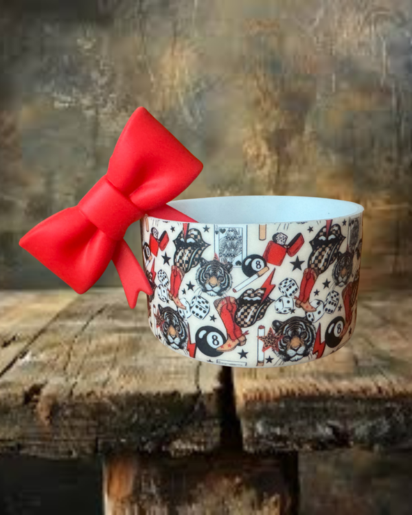 8 Ball Tumbler Boot and Straw Topper Bow Set