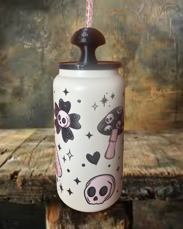 Mushroom Skulls 16 oz Stainless Steel Tumbler