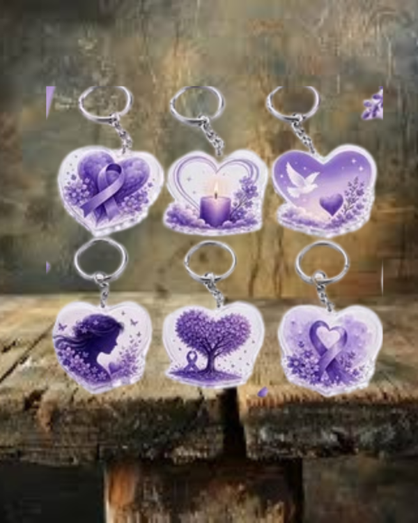 Purple Ribbon Keychain/ Bag Charms