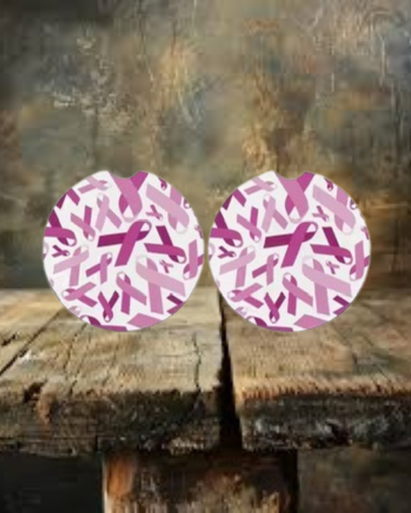 Pink Ribbon Car Coasters