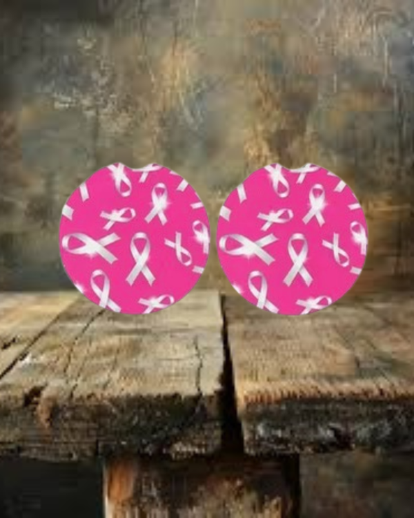 Pink Ribbon Car Coasters