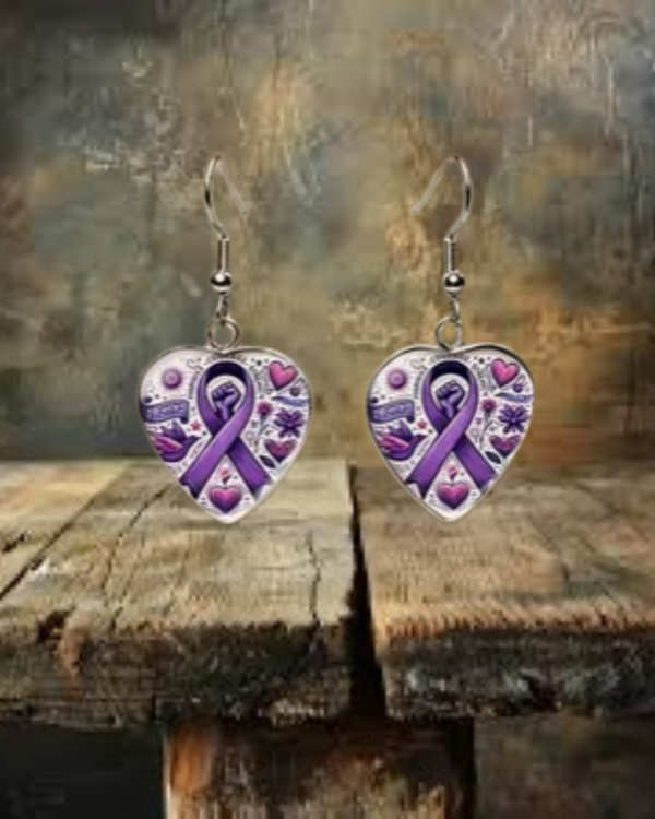 Purple Ribbon Earrings