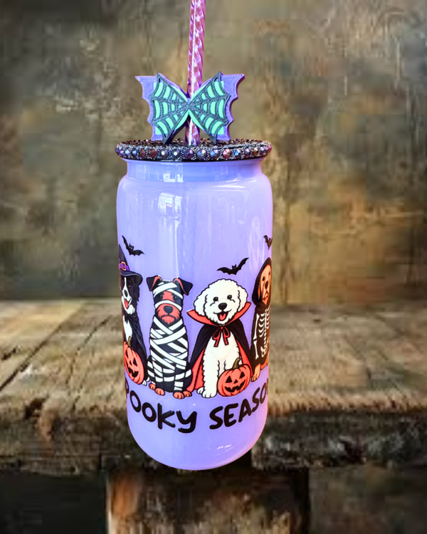 Dogs Spooky Season 16 oz. Plastic Tumbler