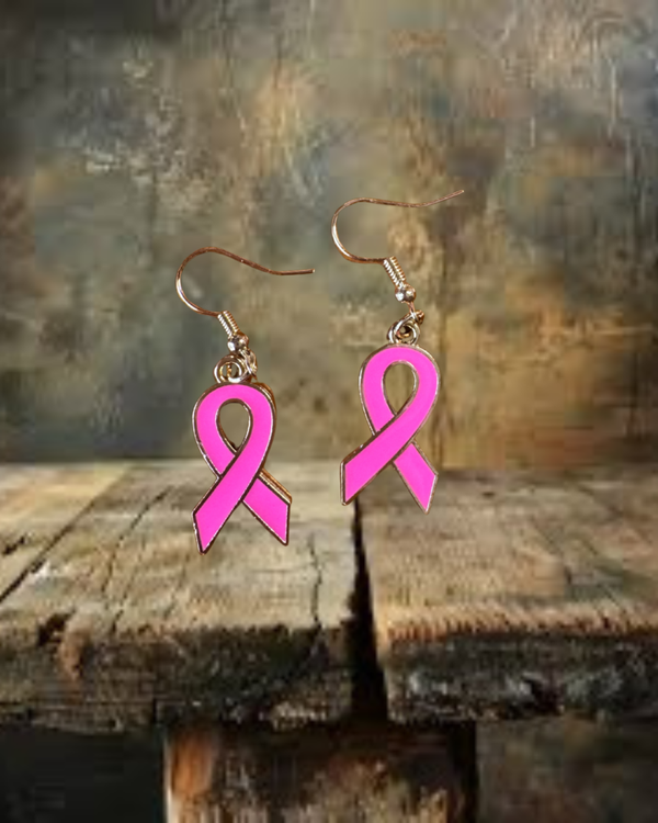 Pink Ribbon Earrings